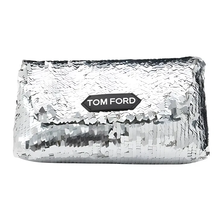 TF Classic Sequin PVC Clutch Silver