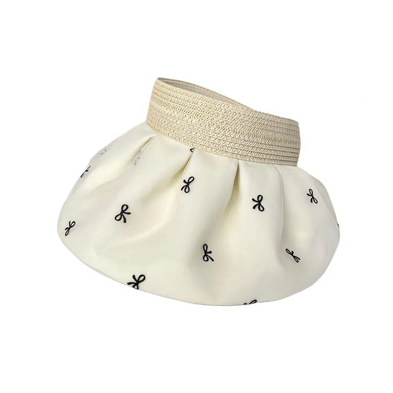 艾佳微 夏季时尚文艺草编户外游玩逛街防紫外线遮阳防晒彩胶 聚酯纤维 帽子 女款