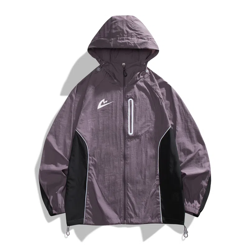 音速猫 运动户外轻薄连帽拼接透气防晒服 男女同款