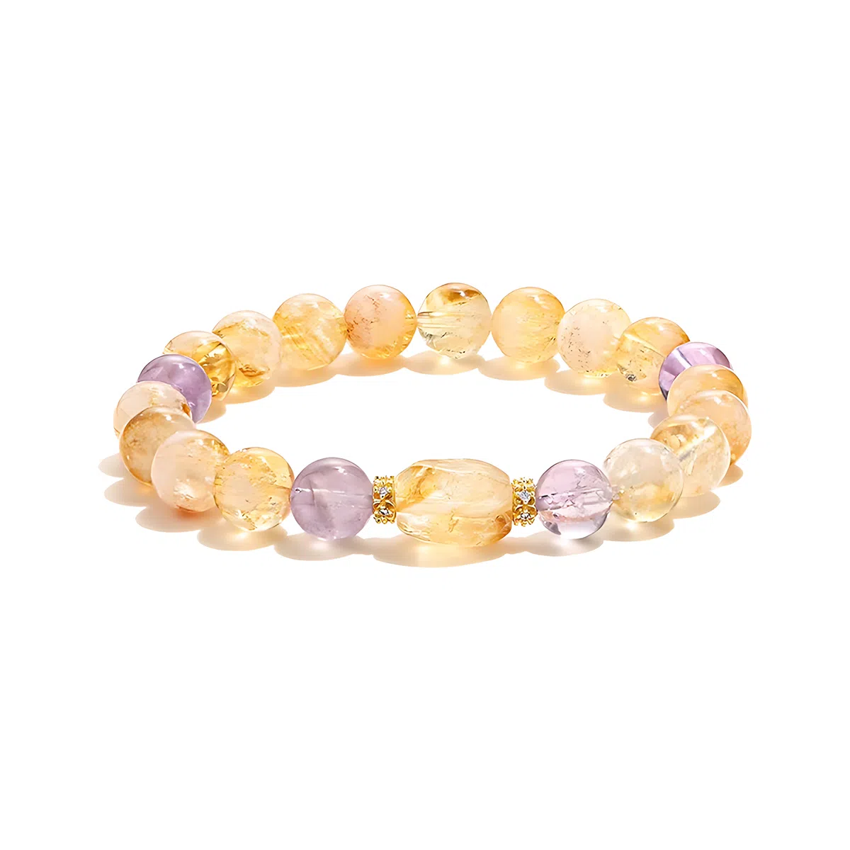 蔻斯琦 【富贵呈祥 紫气东来】新中式九紫离火多宝混搭 国风招财转运珠增强运势 暴富有钱花 好运处理 黄水晶 手串 女款