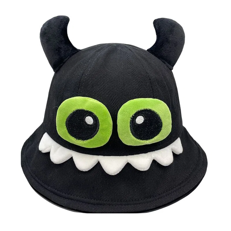 艾佳微 大眼小怪兽 卡通百搭出游遮阳 涤纶 渔夫帽 男女同款情侣款