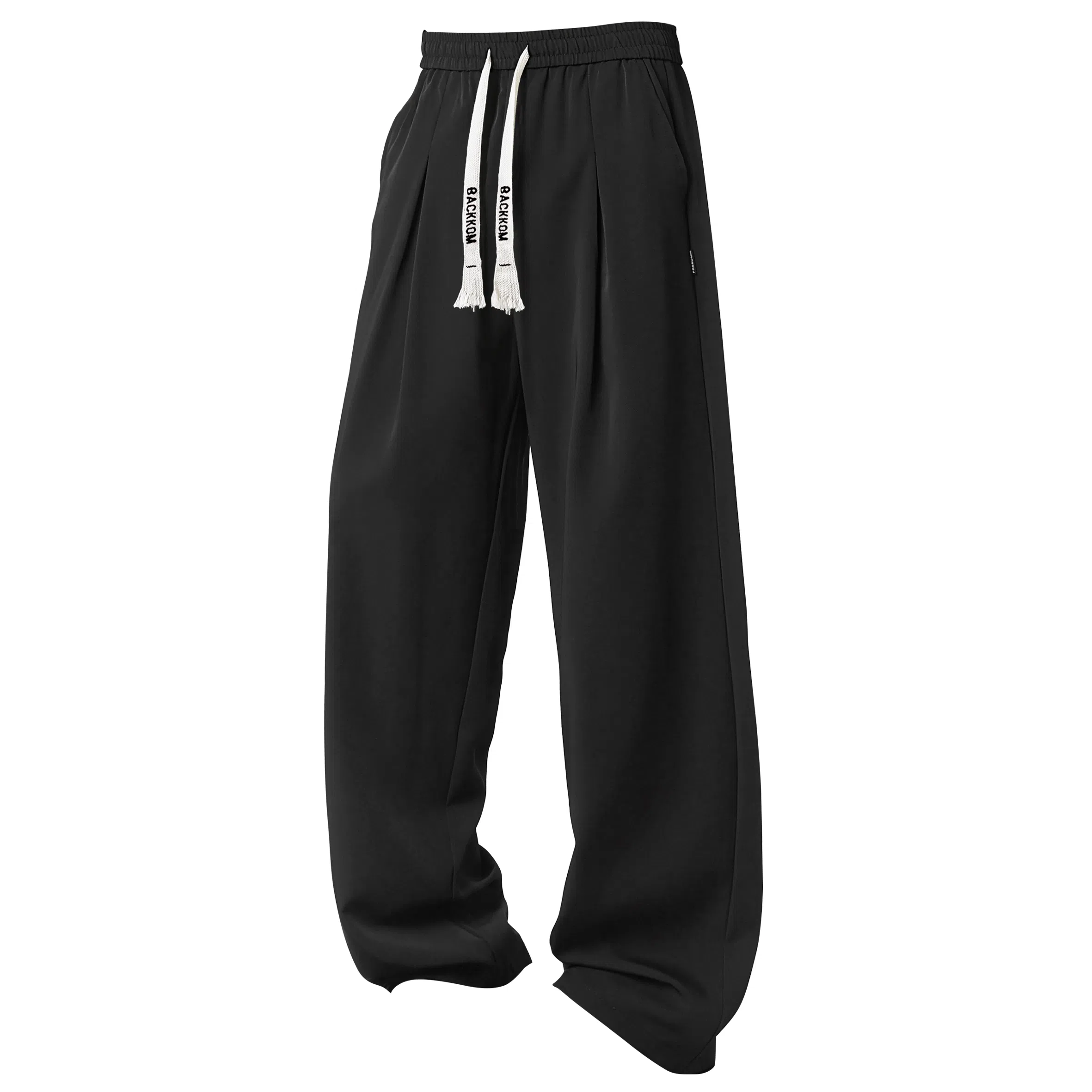 大卫贝肯 美式纯色简约基础款潮流直筒阔腿纯色系带时尚舒适透气日常通勤宽松休闲裤 男女同款