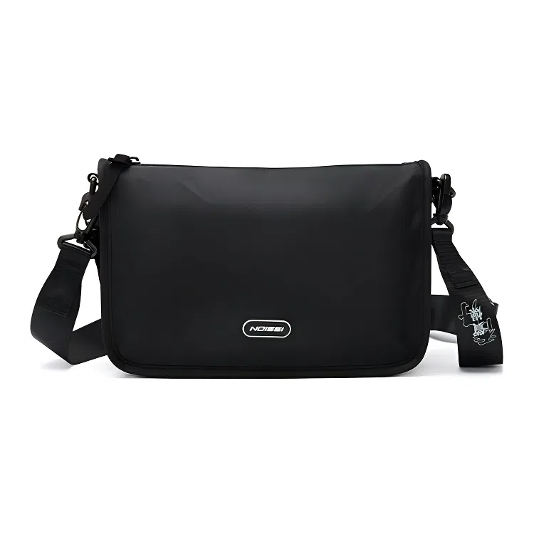 乔丹 校园大容量 涤纶 单肩斜挎包 男女同款情侣款 黑色