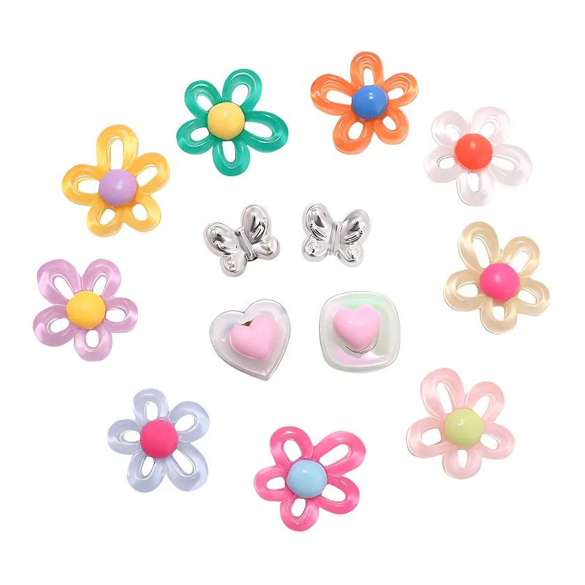 OFLY Heart Hollow Flower Crocs Charm