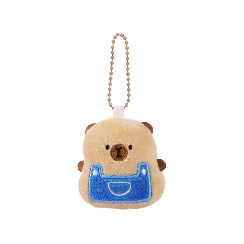 卡皮巴拉小黄豚 卡皮巴拉面包玩偶钥匙扣可爱公仔包包挂背包挂饰 毛绒 挂件 男女同款情侣款