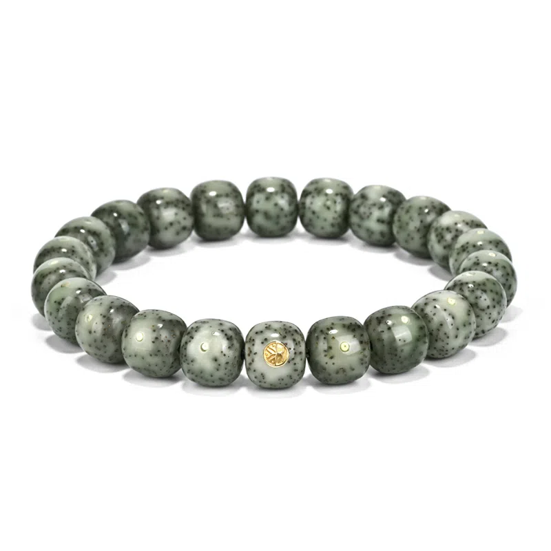 钰澜文玩 【臻品 卓著】原生态老型绿糯留白佛珠转运珠 星月菩提 手串 男女同款情侣款