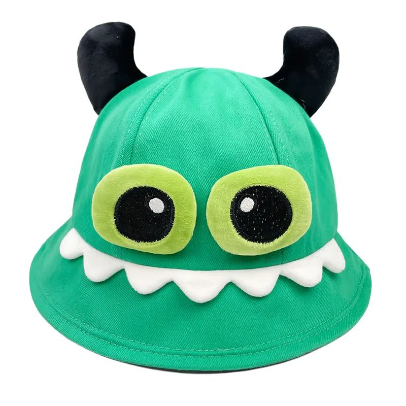 艾佳微 大眼小怪兽 卡通百搭出游遮阳 涤纶 渔夫帽 男女同款情侣款