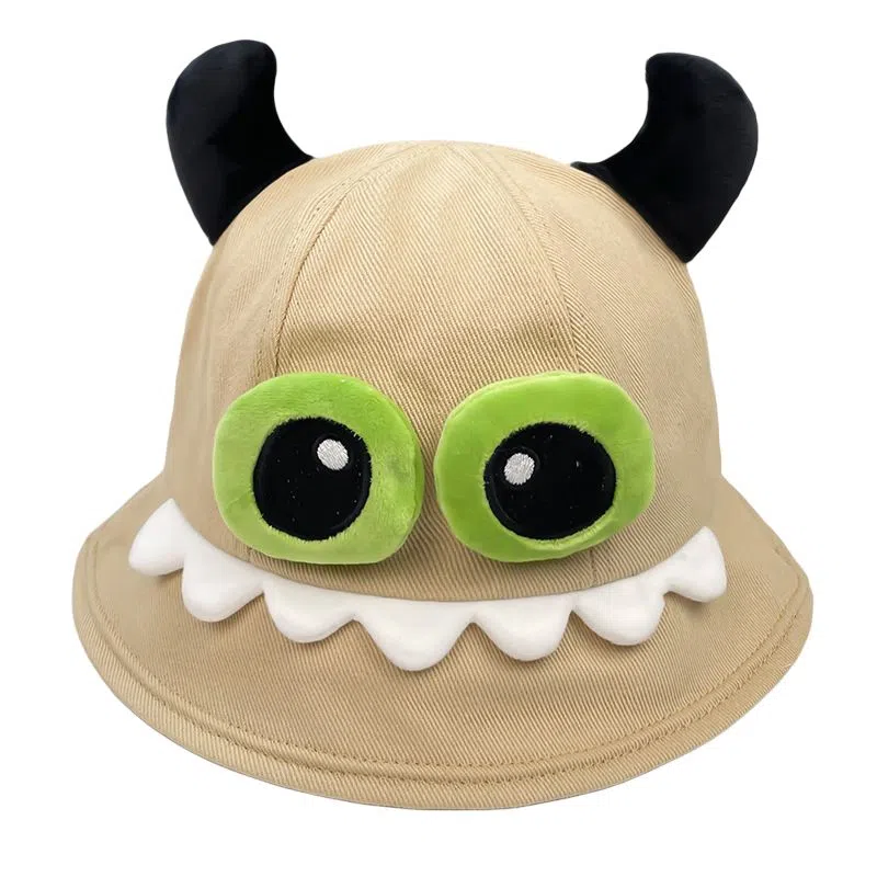 艾佳微 大眼小怪兽 卡通百搭出游遮阳 涤纶 渔夫帽 男女同款情侣款