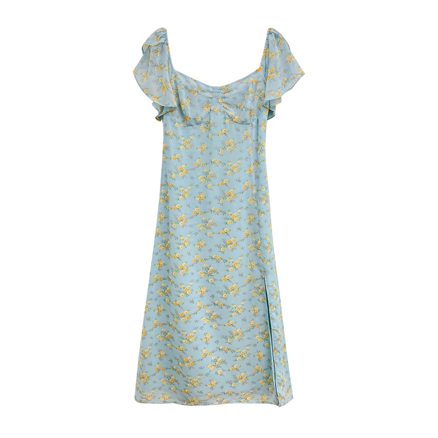 米米子 修身适中方领短袖连衣裙 女款