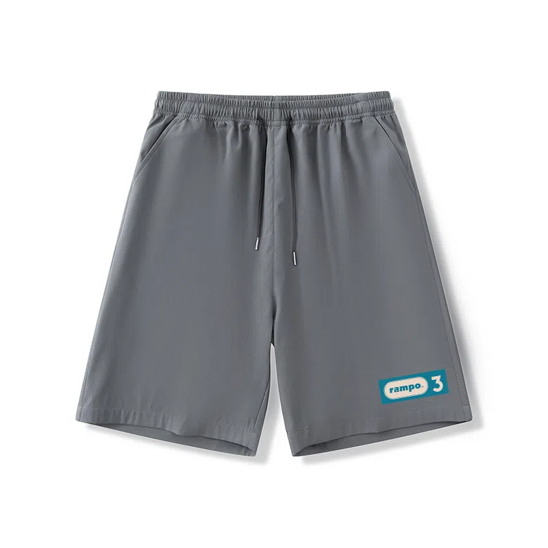 乱步 冰丝薄款运动印花五分裤宽松跑步健身篮球中裤夏季字母休闲短裤 男女同款