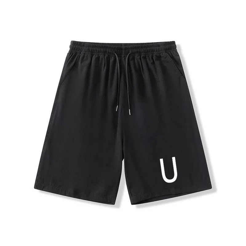 乱步 运动潮牌复古字母印花宽松美式五分裤夏季休闲短裤 男女同款