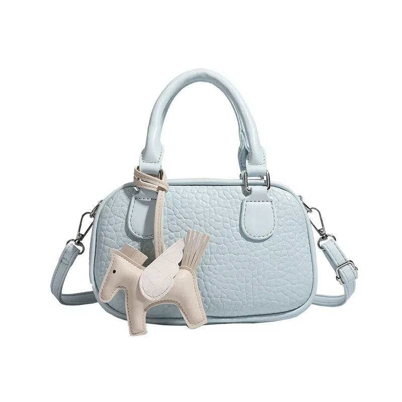 MINLUBAOLUO Classic Boston Bag Ice Blue