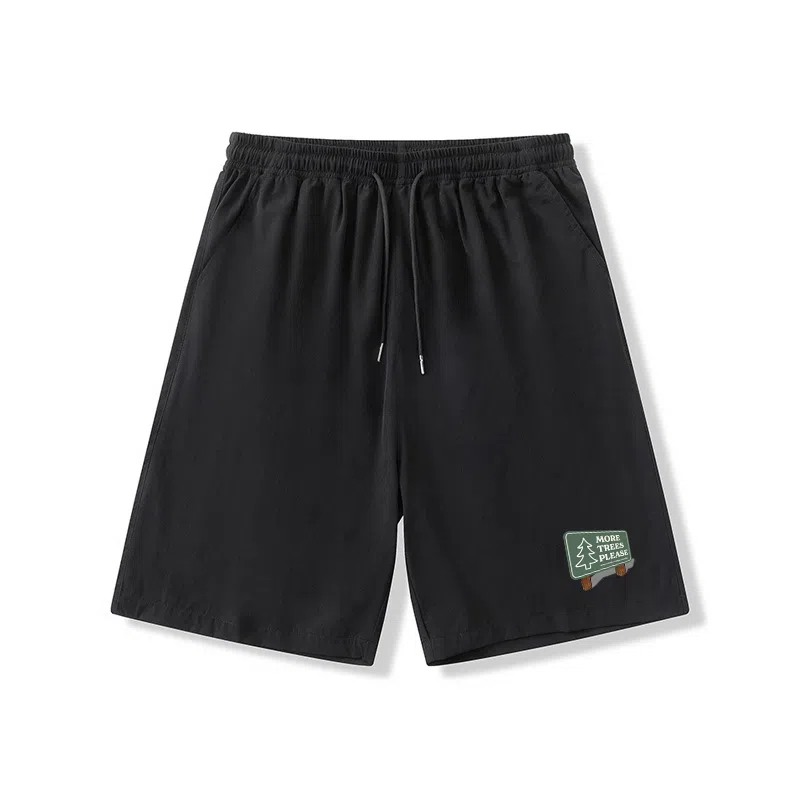 乱步 学生夏季冰丝凉感外穿创意设计字母速干宽松五分裤休闲短裤 男女同款