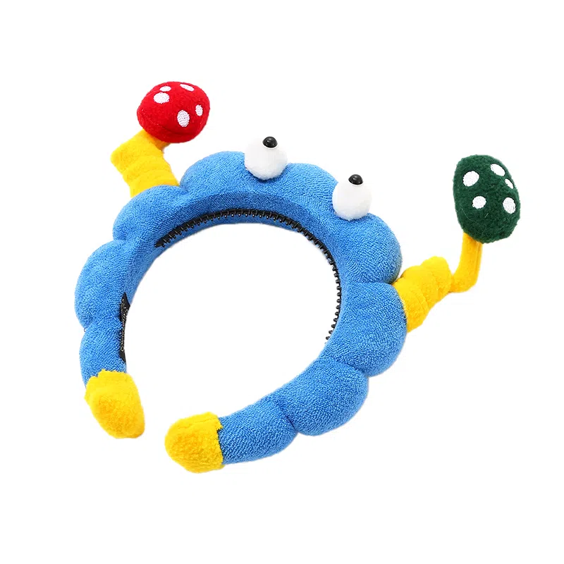 如花梦 可爱搞怪扭扭棒大眼仔蓝色 布艺 发箍 女款