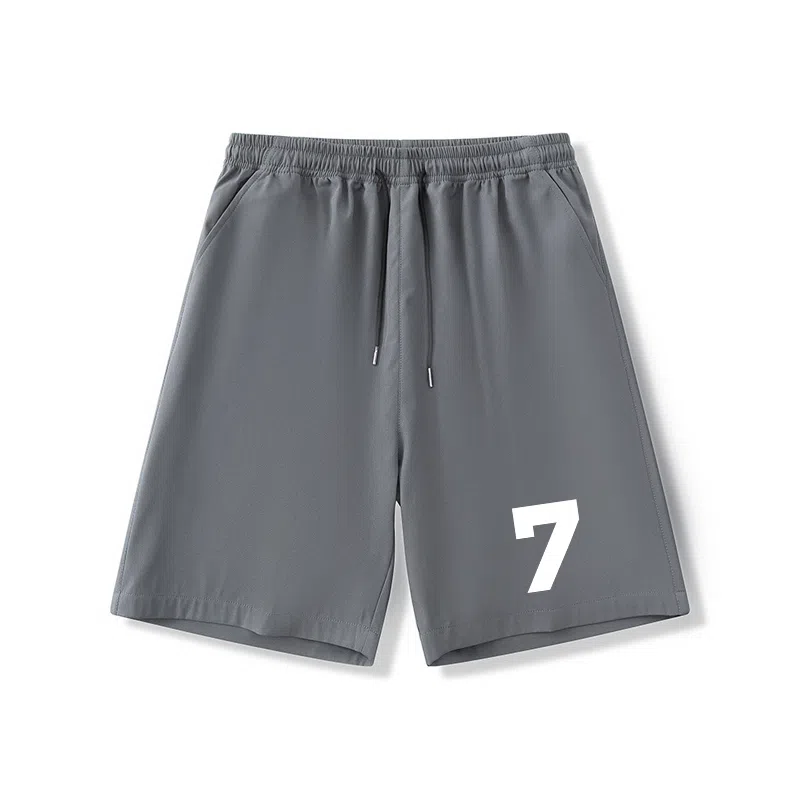 乱步 学生夏季凉感外穿简约数字速干宽松五分裤休闲短裤 男女同款