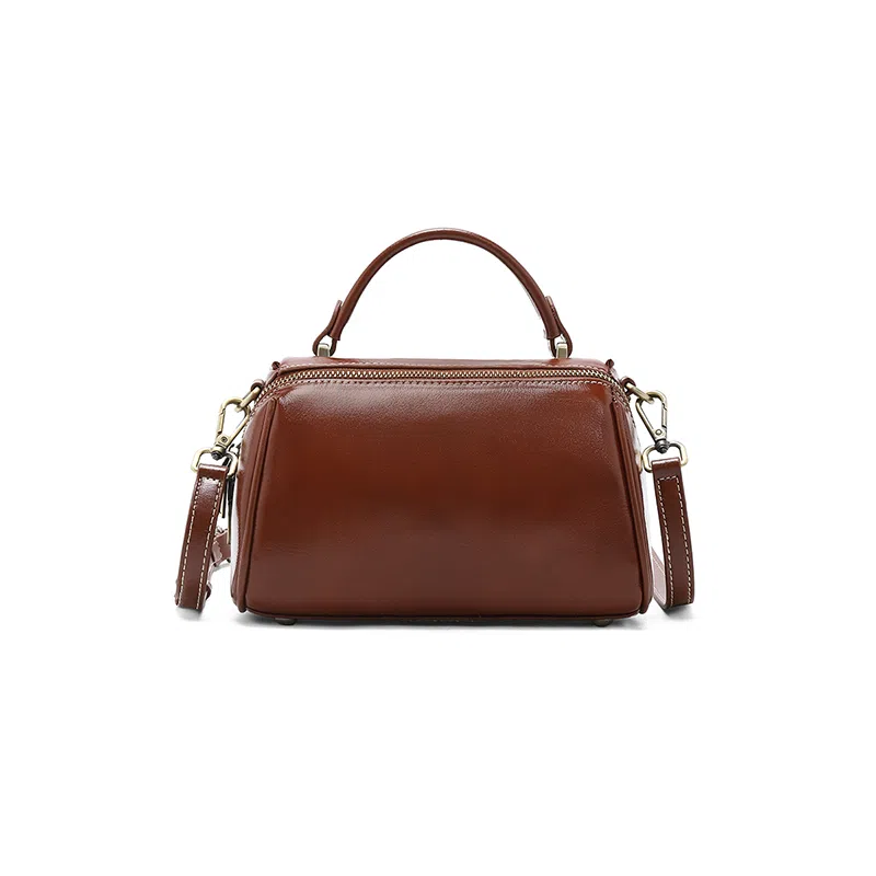 老人头 简约通勤百搭小众设计高级质感 牛皮 单肩斜挎手提包 女款 多色