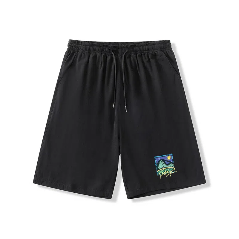 乱步 夏季运动五分裤潮流个性山峰图案设计休闲短裤 男女同款