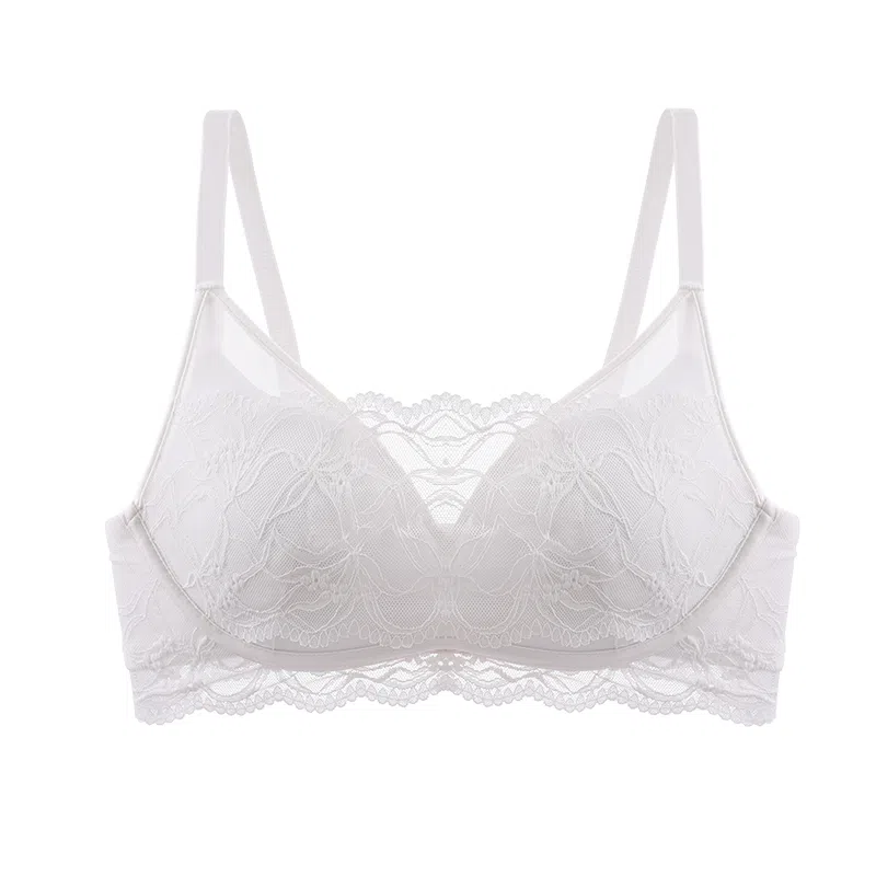 二三二三 透气吸汗聚拢有型防下垂亲肤柔软抑菌舒适侧收副乳纯欲美背蕾丝花边时尚百搭日常通勤运动文胸 女款