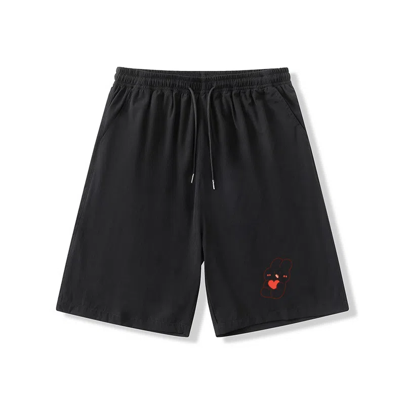 乱步 学生夏季速干宽松五分裤凉感外穿卡通小兔休闲短裤 男女同款