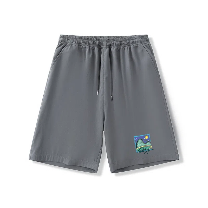 乱步 夏季运动五分裤潮流个性山峰图案设计休闲短裤 男女同款