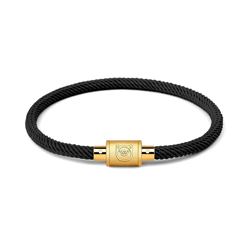 灰鱼 十二生肖手绳新中式国潮风简约单蛇年本命年太岁年转运珠手工编织编制金色红色黑色叠戴小众高级感好运 合金 手链 男女同款情侣款