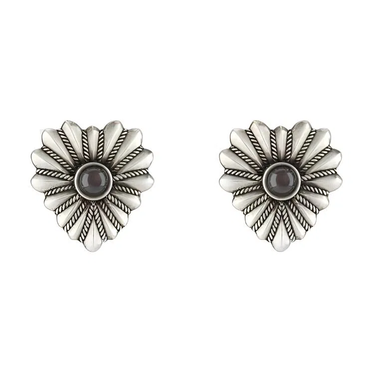 Gucci 925 Silver Heart Stud Earrings