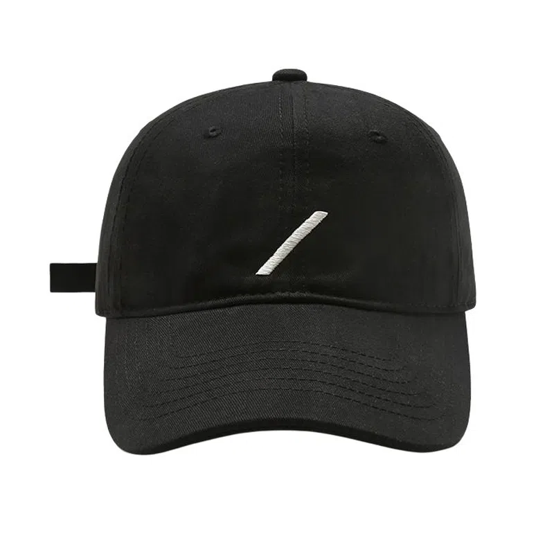 艾佳微 夏日心动韩版休闲刺绣斜杠百搭显脸小简约太阳帽 棉 鸭舌帽 男女同款情侣款