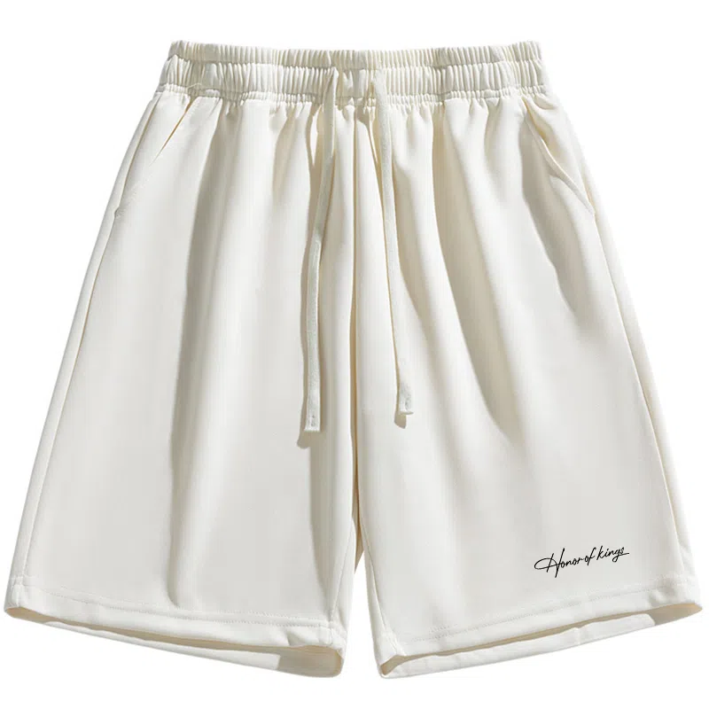 王者荣耀 美式街头复古舒适柔软亲肤纯色多色基础款运动时尚系带休闲短裤 男女同款