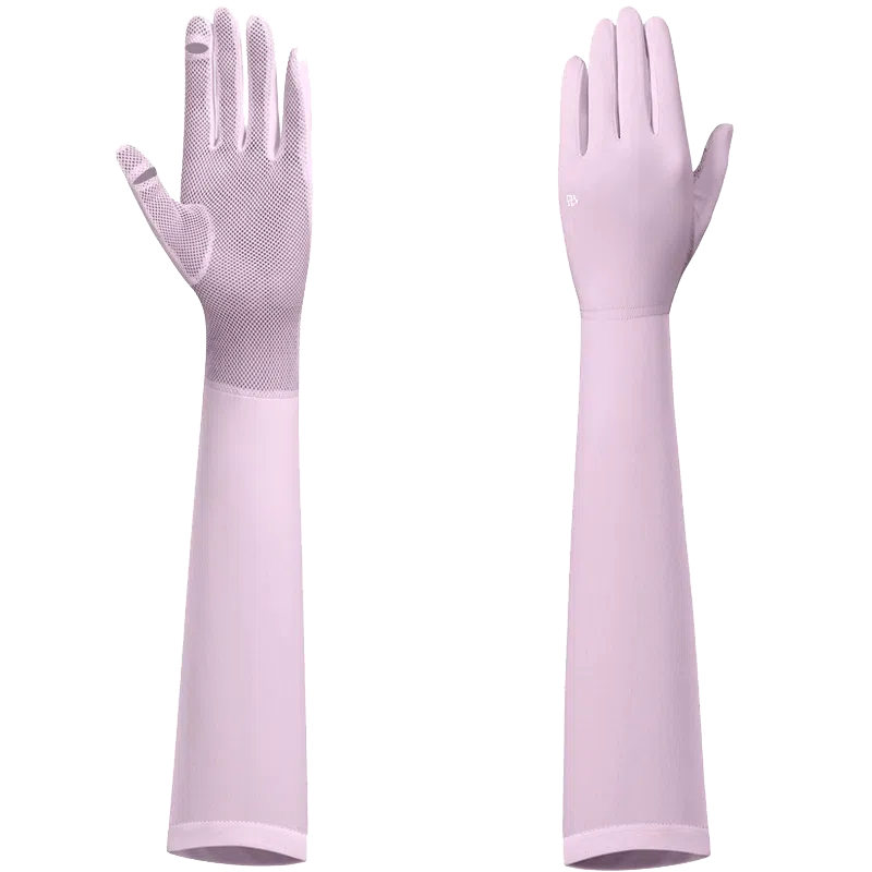 红豆 长款网格透气遮阳冰丝袖套可触屏 聚酯纤维 防晒袖 男女同款情侣款