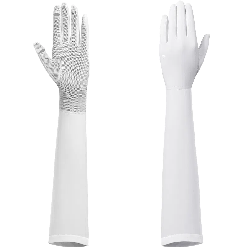 红豆 长款网格透气遮阳冰丝袖套可触屏 聚酯纤维 防晒袖 男女同款情侣款