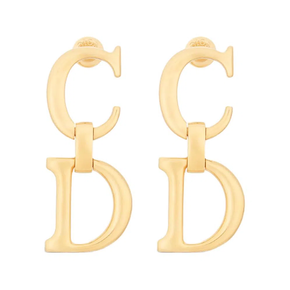 DIOR CD Metal Earrings Gold