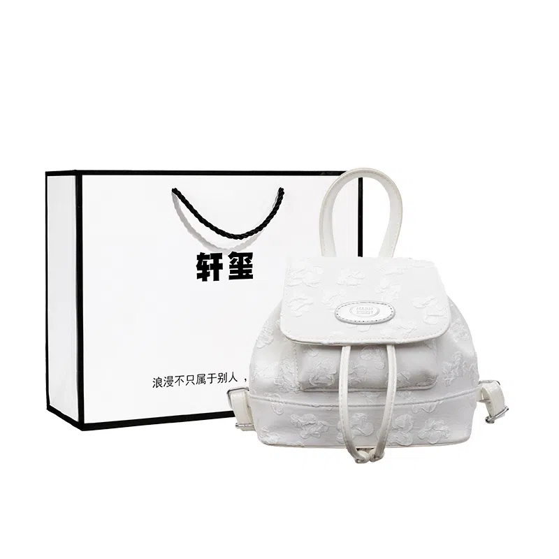 轩玺 韩系洋气小巧轻便时尚通勤 牛津布 双肩包 常规 女款 白色/黑色
