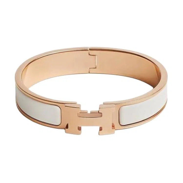 Hermes Clic H White Bracelet