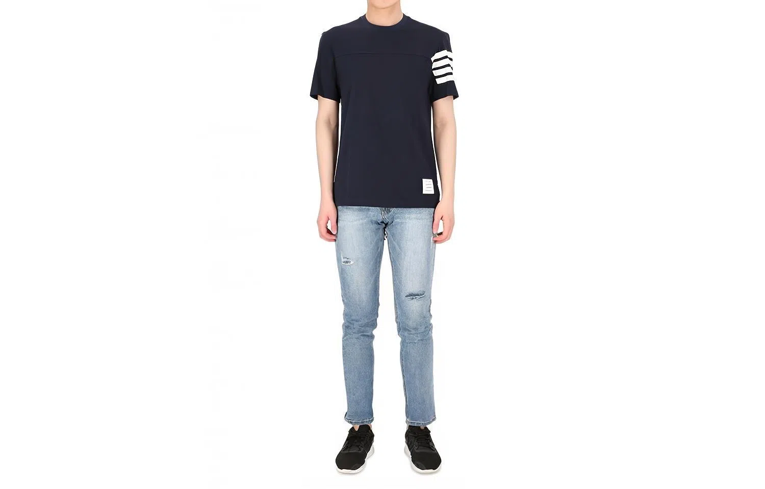 Thom Browne 4-Bar Tee Navy
