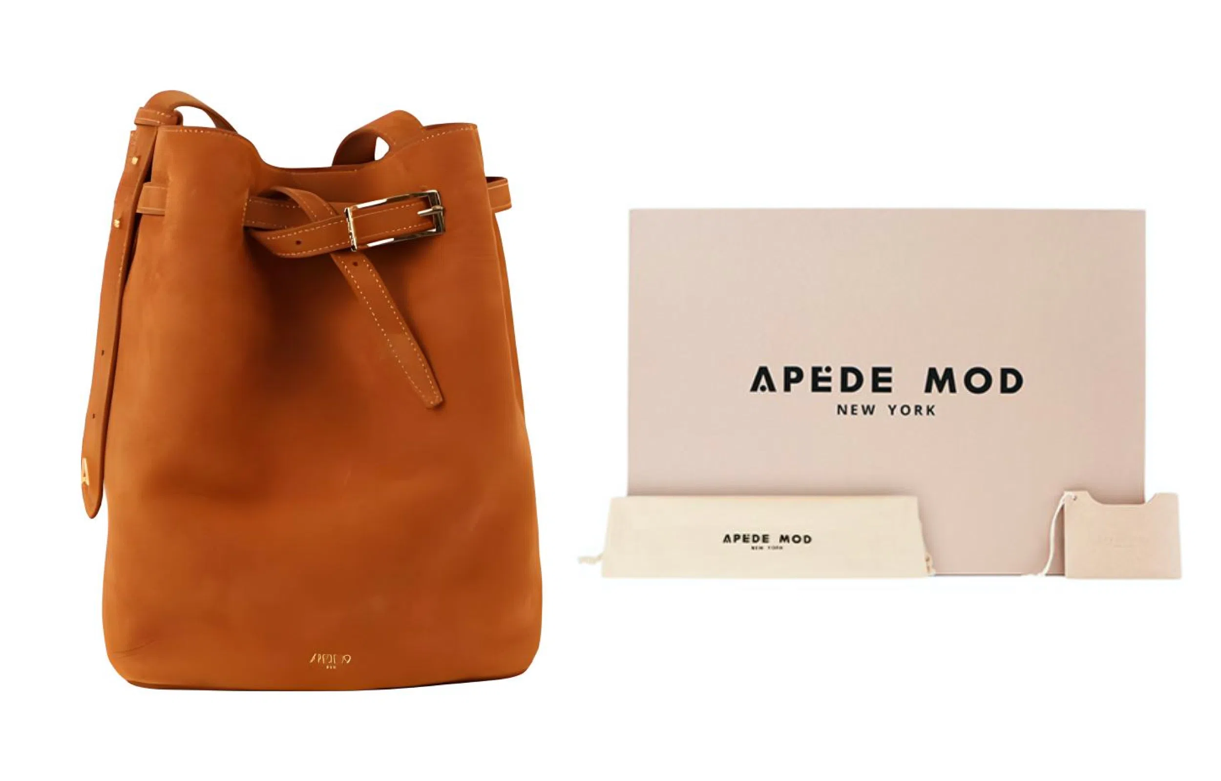 APEDE MOD Bucket Bag Medium Gold Brown