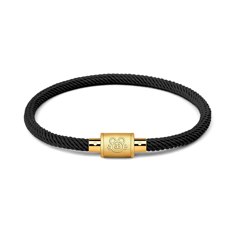 灰鱼 十二生肖手绳新中式国潮风简约单蛇年本命年太岁年转运珠手工编织编制金色红色黑色叠戴小众高级感好运 合金 手链 男女同款情侣款