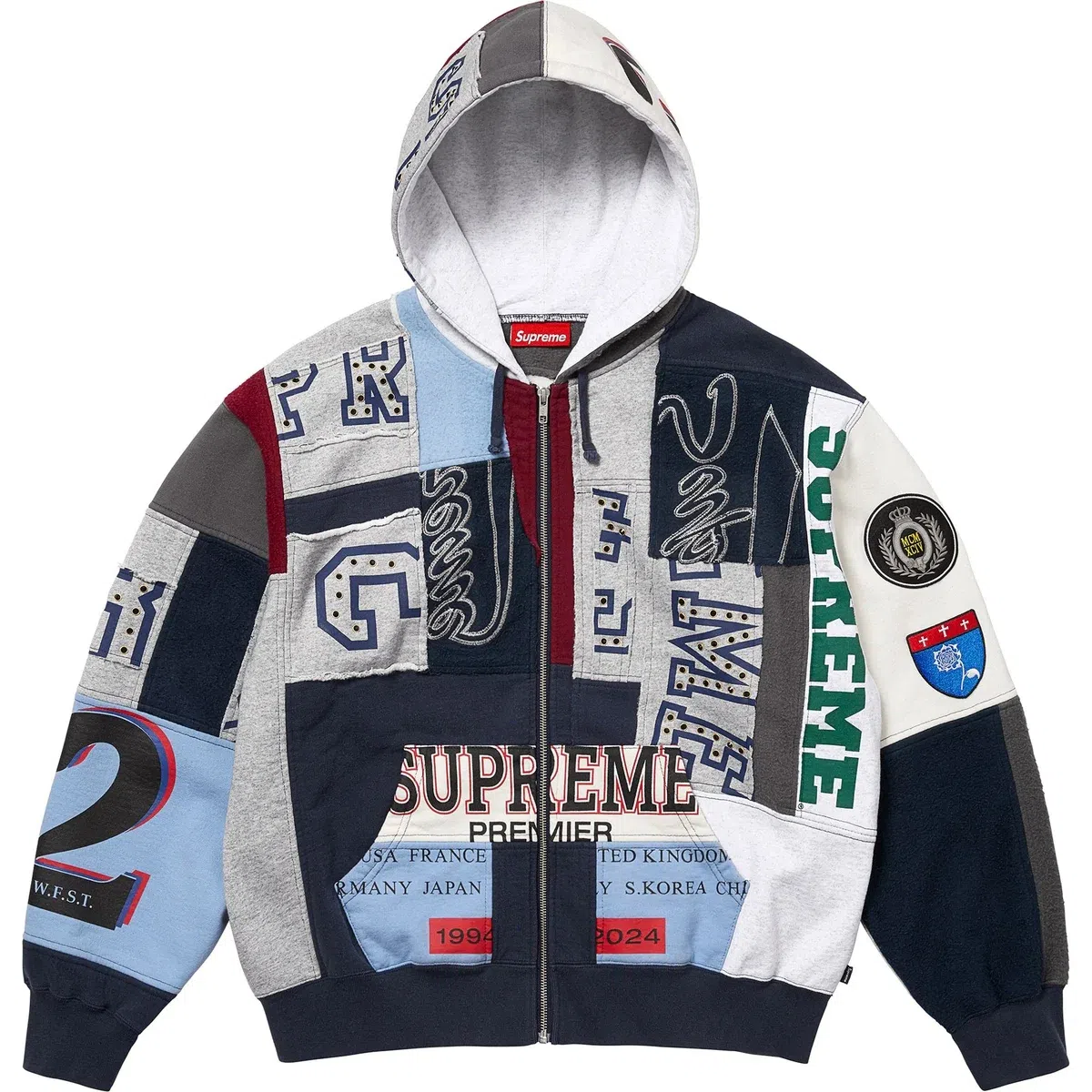 Supreme SS25 Patchwork Zip Up Hoodie