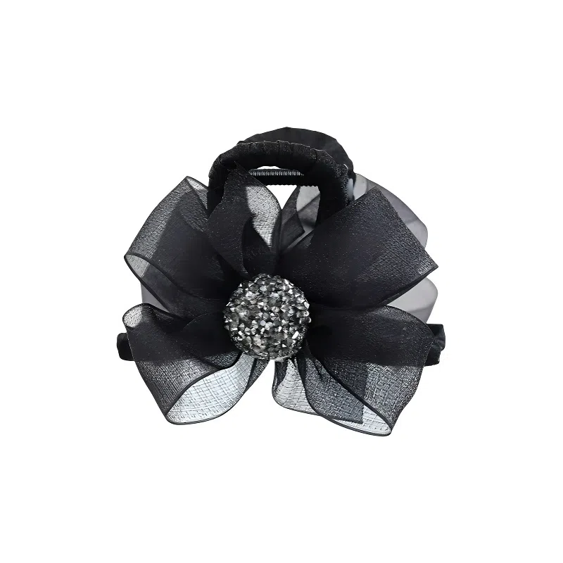 丹琴 甜美可爱蝴蝶结抓夹 高级感爱心水钻后脑勺发抓网红鲨鱼夹子气质发卡 网纱/亚克力 发夹 女款