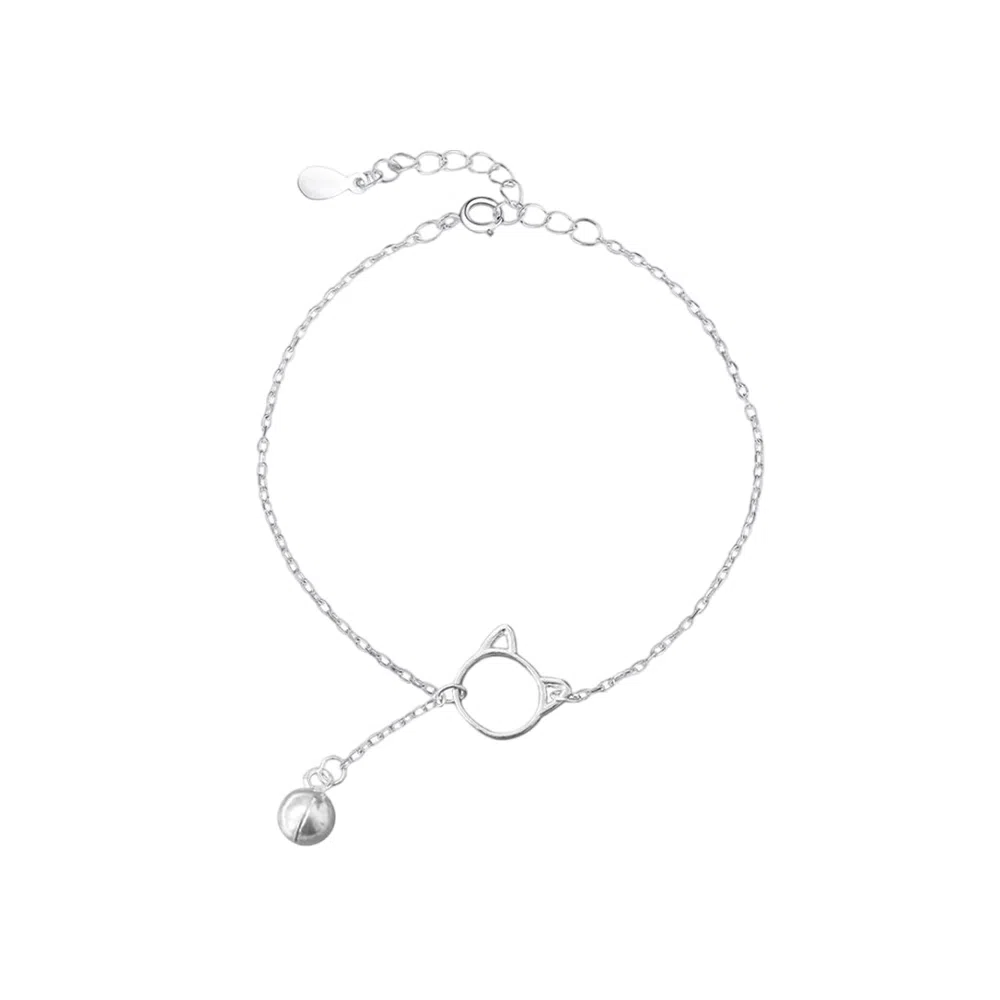 饰伴 可爱小猫 国潮轻奢高级简约小众轻奢百搭好运 开口可调节设计 雅致高级质感 合金 手镯 女款