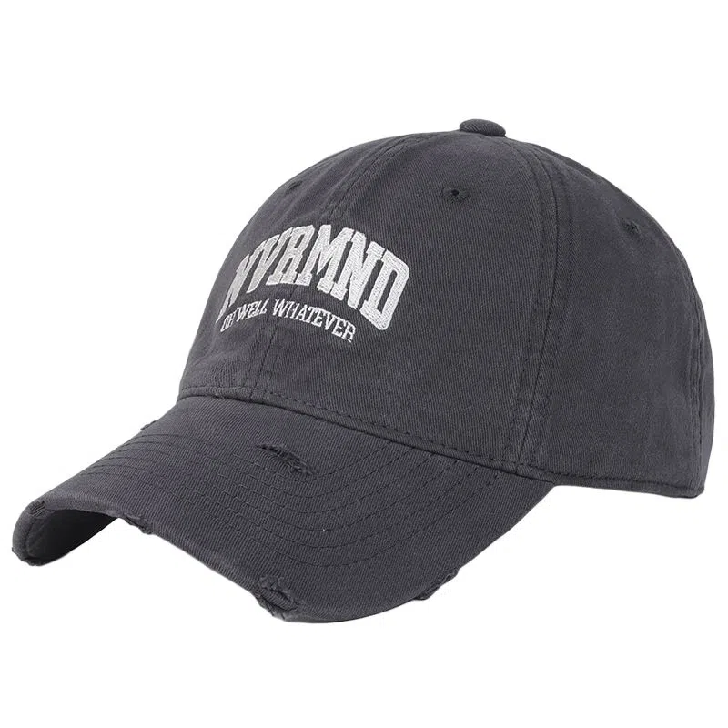 艾佳微 软顶破洞个性韩版时尚显脸小休闲百搭遮阳防晒嘻哈街头酷 棉 鸭舌帽 男女同款情侣款