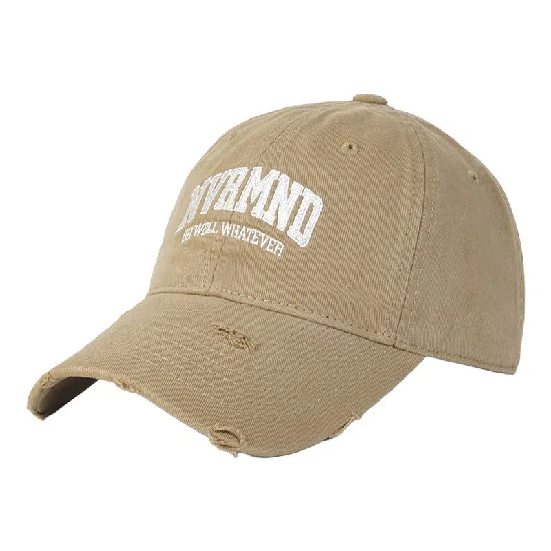 艾佳微 软顶破洞个性韩版时尚显脸小休闲百搭遮阳防晒嘻哈街头酷 棉 鸭舌帽 男女同款情侣款