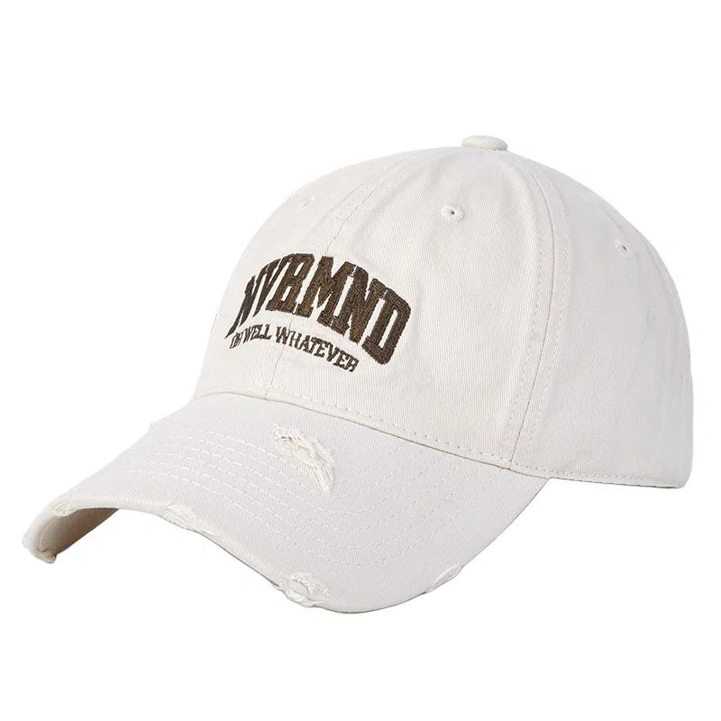 艾佳微 软顶破洞个性韩版时尚显脸小休闲百搭遮阳防晒嘻哈街头酷 棉 鸭舌帽 男女同款情侣款