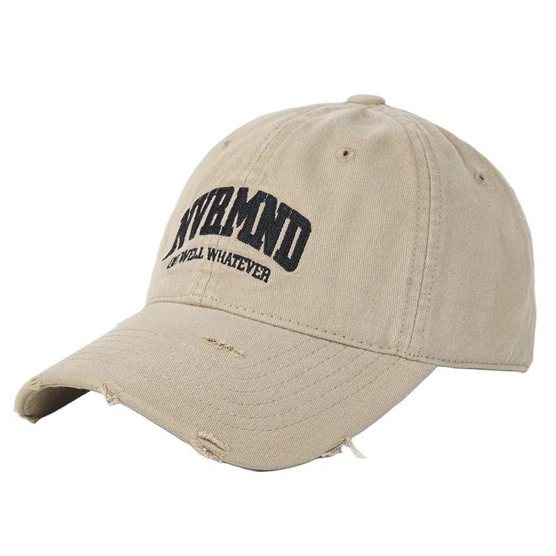 艾佳微 软顶破洞个性韩版时尚显脸小休闲百搭遮阳防晒嘻哈街头酷 棉 鸭舌帽 男女同款情侣款