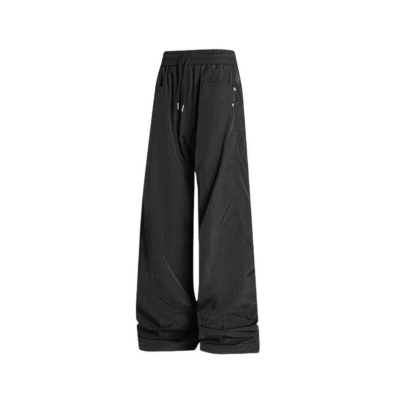 北极绒 美式复古宽松运动阔腿垂感休闲裤 男款