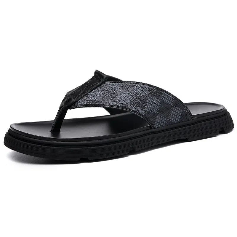 佐塞斯 简约时尚百搭舒适人字拖鞋 男款 黑色