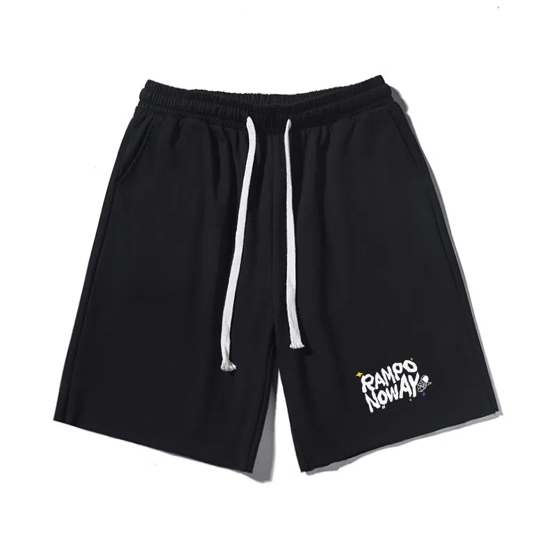 乱步 基础美式字母印花宽松舒适百搭休闲短裤 男女同款