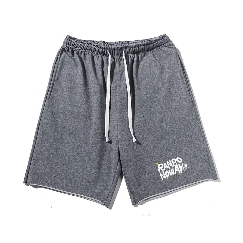 乱步 基础美式字母印花宽松舒适百搭休闲短裤 男女同款