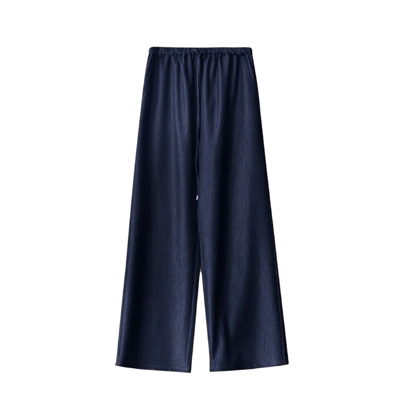 卡路莉 夏季冰丝面料仿牛仔阔腿裤休闲裤 女款