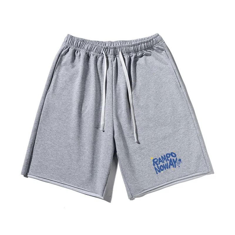 乱步 基础美式字母印花宽松舒适百搭休闲短裤 男女同款