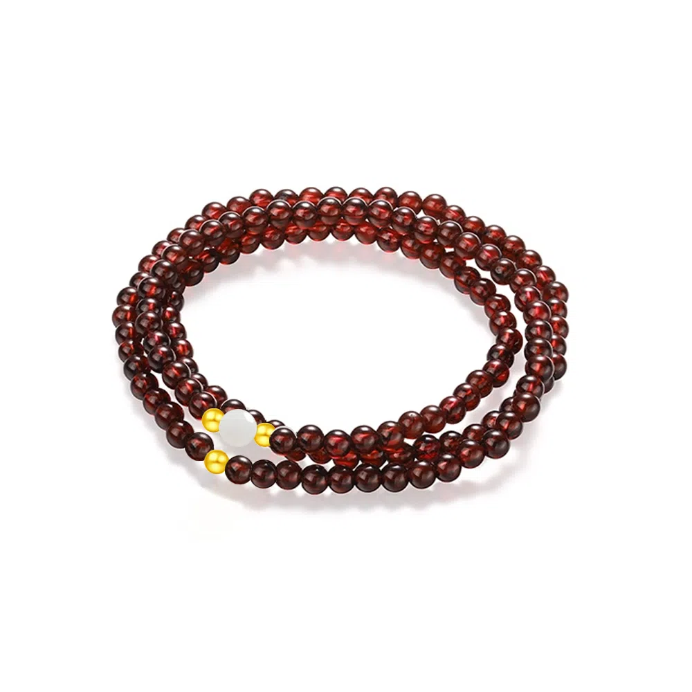 【S925纯银|福气满满】 七七银饰 时来运转 纳福珠串  新中式国风高级感 三圈叠戴 本命年转运气质百搭天然 玛瑙 手串 男女同款情侣款